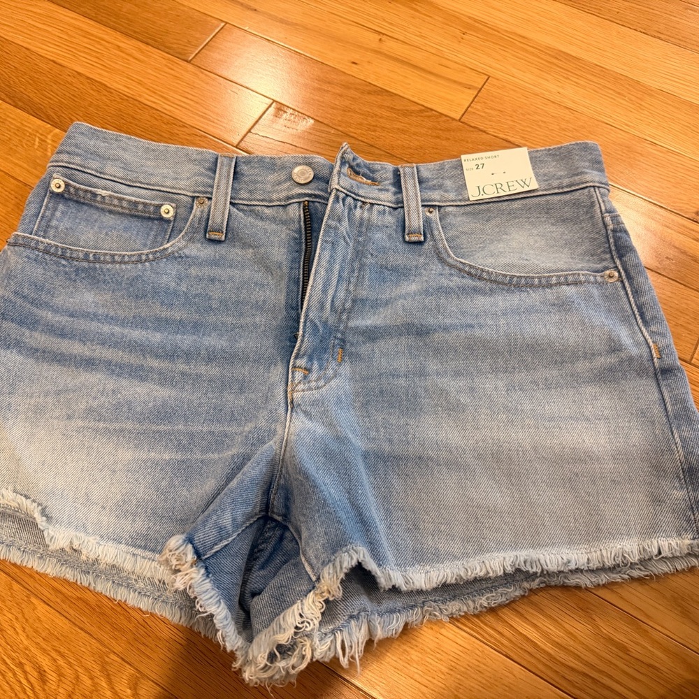 J. Crew Light Blue Frayed Hem Jean Shorts